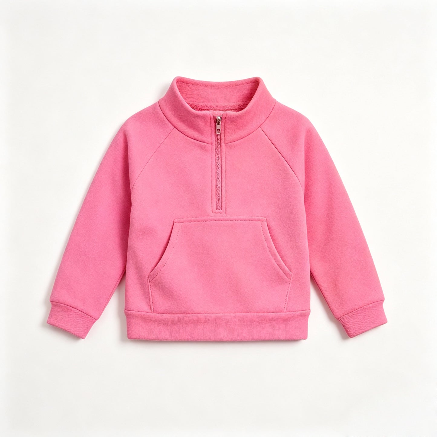 (Preorder new) No moq GT1759 Yoga Baby Girls Pink Long Sleeve Zip Pocket Pullover Yoga Active Athletic Top