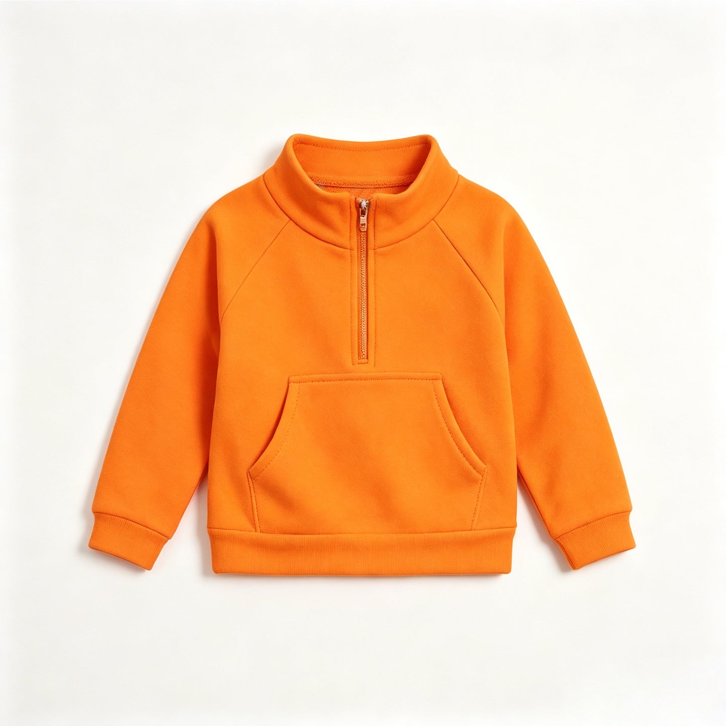 (Preorder new) No moq GT1761 Yoga Baby Girls Orange Long Sleeve Zip Pocket Pullover Yoga Active Athletic Top