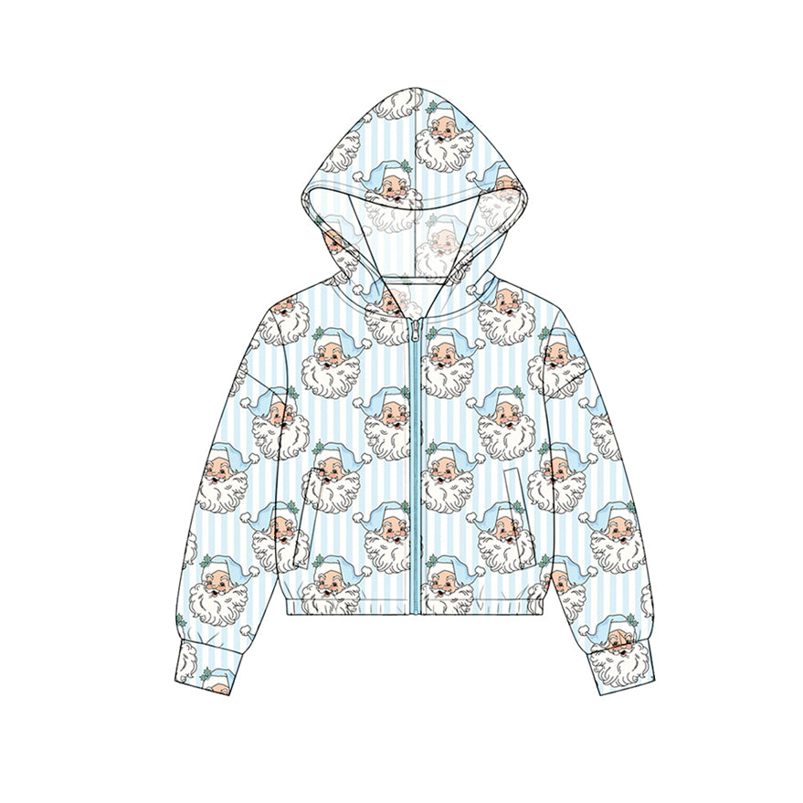 (Preorder new) No moq Baby Girls Christmas Long Sleeve Zipper Hoodie Top