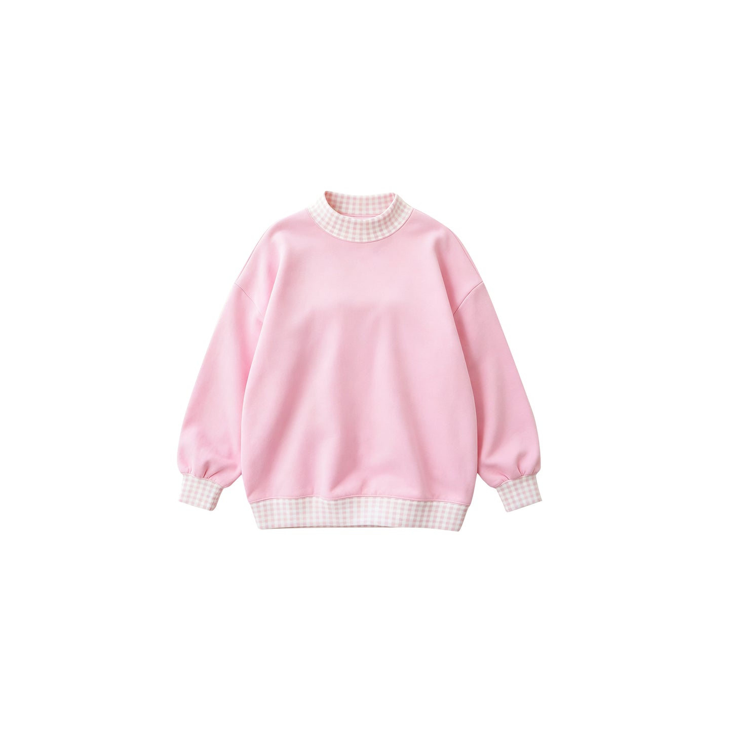 (Preorder new) No moq Kids And Adult Solid Pink Long Sleeve Crew Neck Casual Top