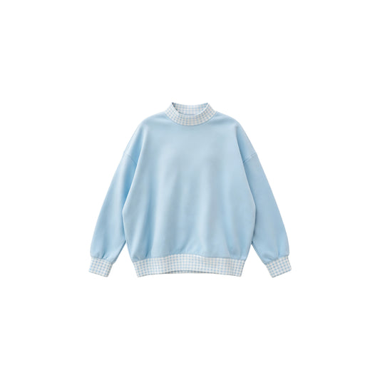 (Preorder new) No moq GT1799 Sweatshirt Material Kids Girls Blue Long Sleeve Fall T‑shirts Tops Casual Top