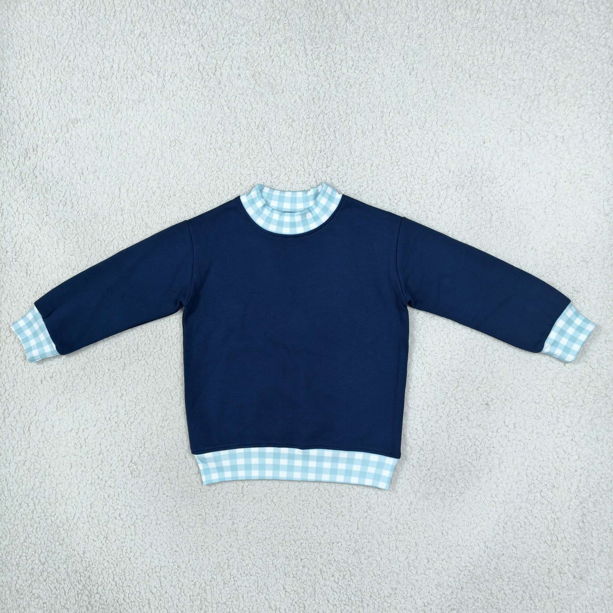 NEW RTS NO MOQ fleece GT1801 Sweatshirt Material Kids Girls Navy Long Sleeve Casual Fall T‑shirts Tops