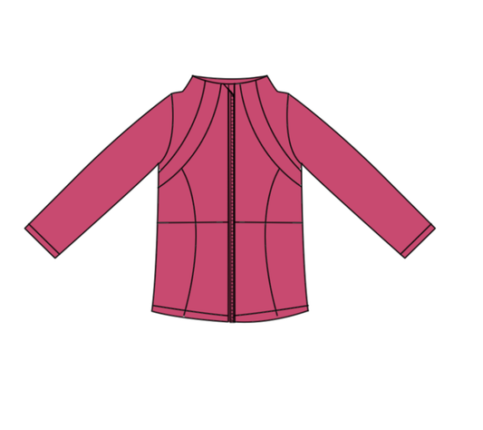 (Preorder new) No moq GT1802 Yoga Toddler Girls Hot pink Zip  Long Sleeve Top Yoga Clothes