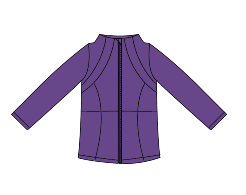 (Preorder new) No moq GT1803 Yoga Toddler Girls Purple Zip  Long Sleeve Top Yoga Clothes