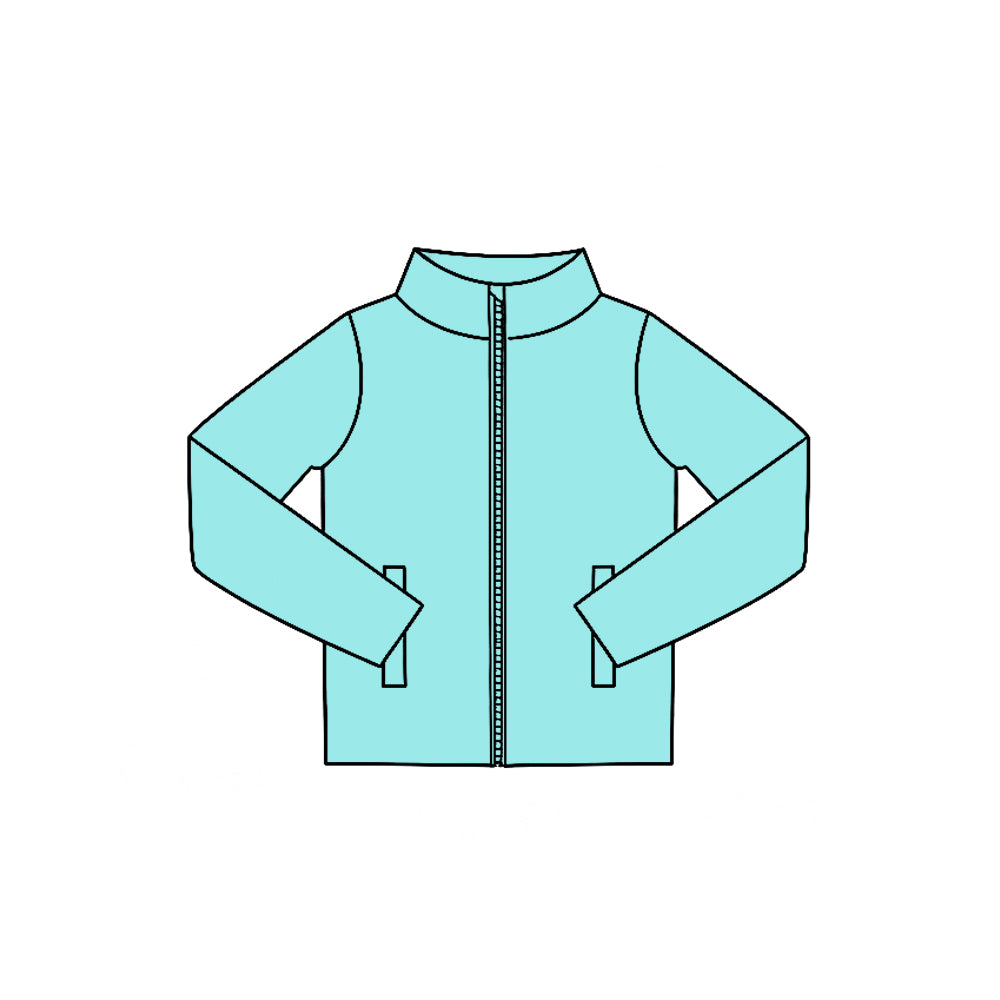 (Preorder new) No moq Baby Girls Solid Long Sleeve Zip Pocket Yoga Active Jacket Top
