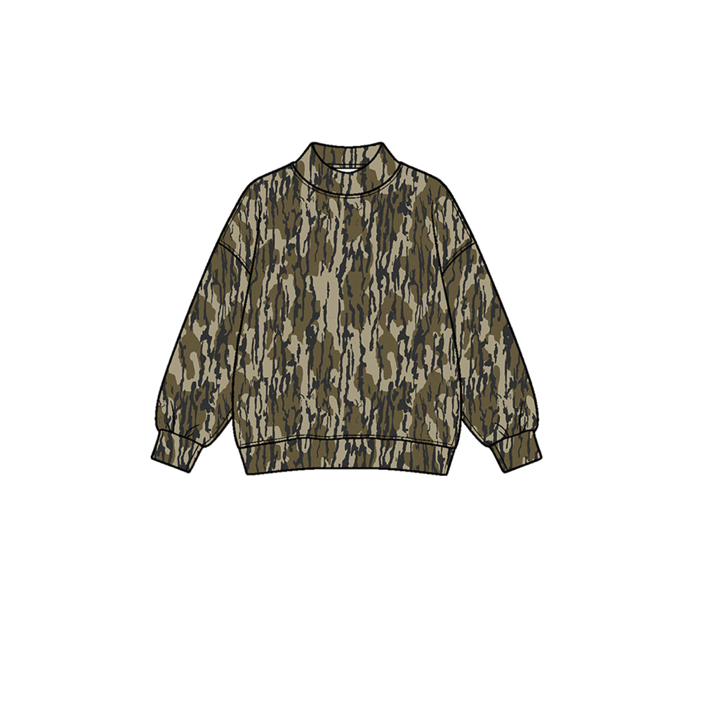 (Preorder new) No moq Yoga Baby Girls Wood Camo Yoga Active Long Sleeve T-shirts Top