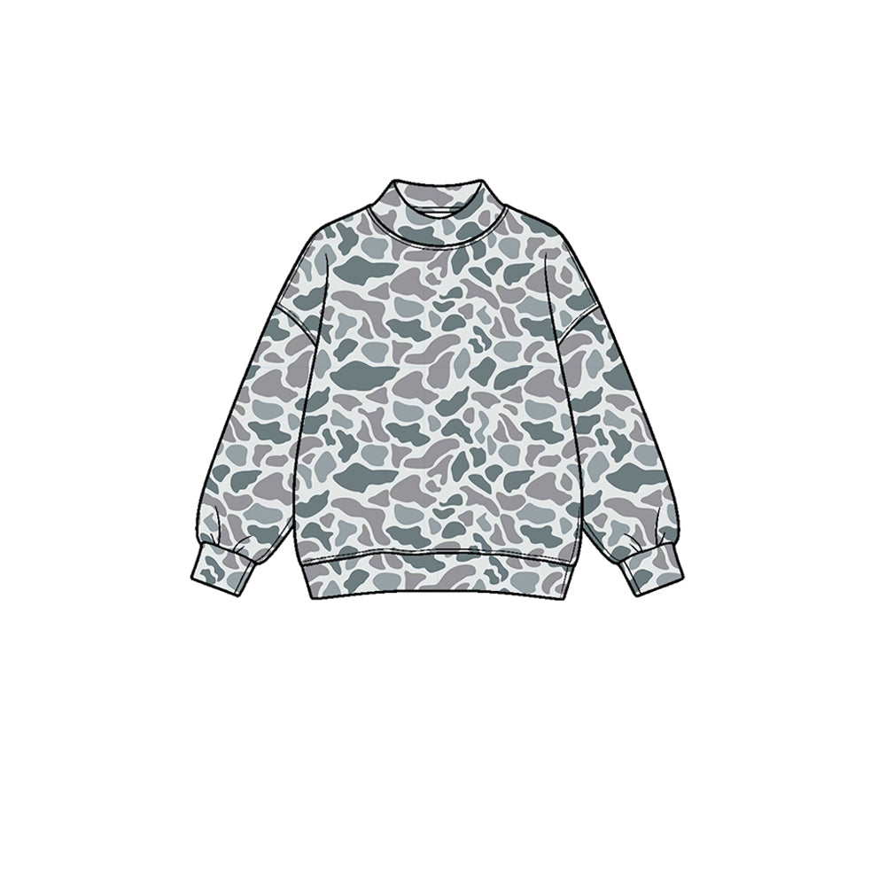(Preorder new) No moq Yoga Baby Girls Wood Camo Yoga Active Long Sleeve T-shirts Top