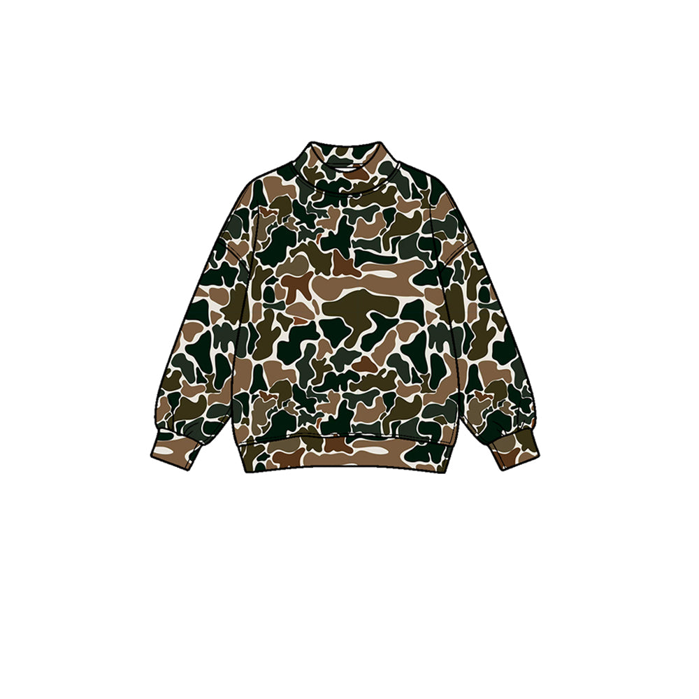 (Preorder new) No moq Yoga Baby Girls Wood Camo Yoga Active Long Sleeve T-shirts Top