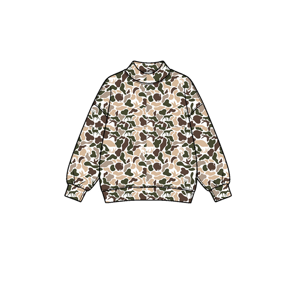 (Preorder new) No moq Yoga Baby Girls Wood Camo Yoga Active Long Sleeve T-shirts Top