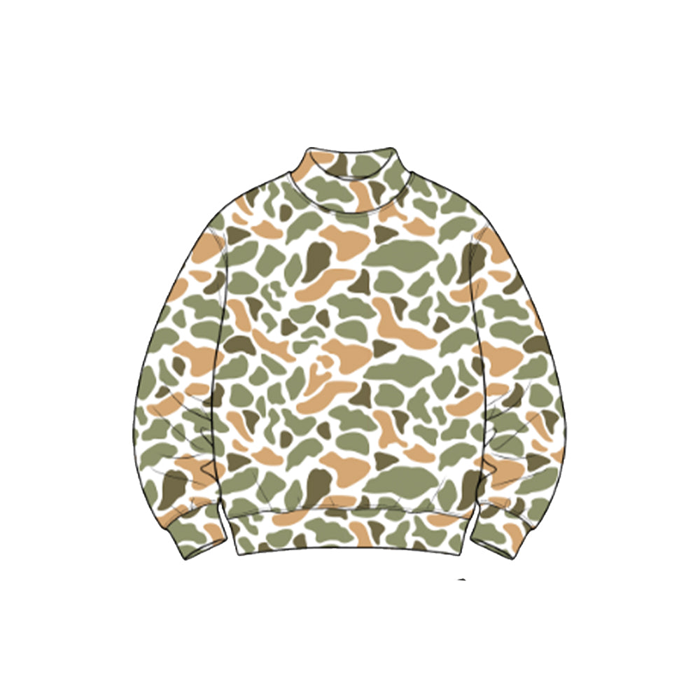 (Preorder new) No moq Yoga Baby Girls Wood Camo Yoga Active Long Sleeve T-shirts Top