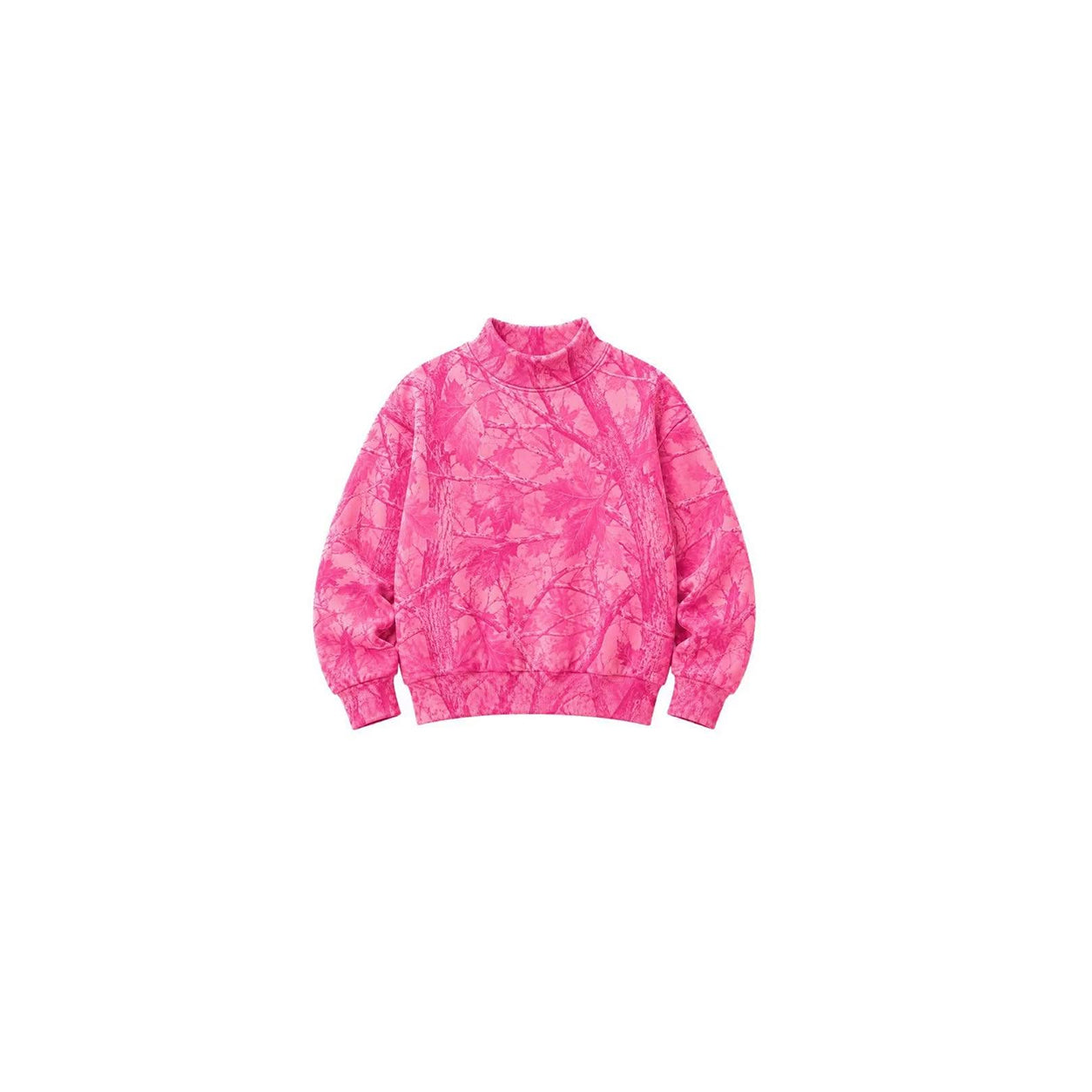 (Preorder new) No moq milk silk kid Bright Pink Maple Camo Print Sweatshirt Wide‑Leg Pants Shorts  Baby Bubble Romper