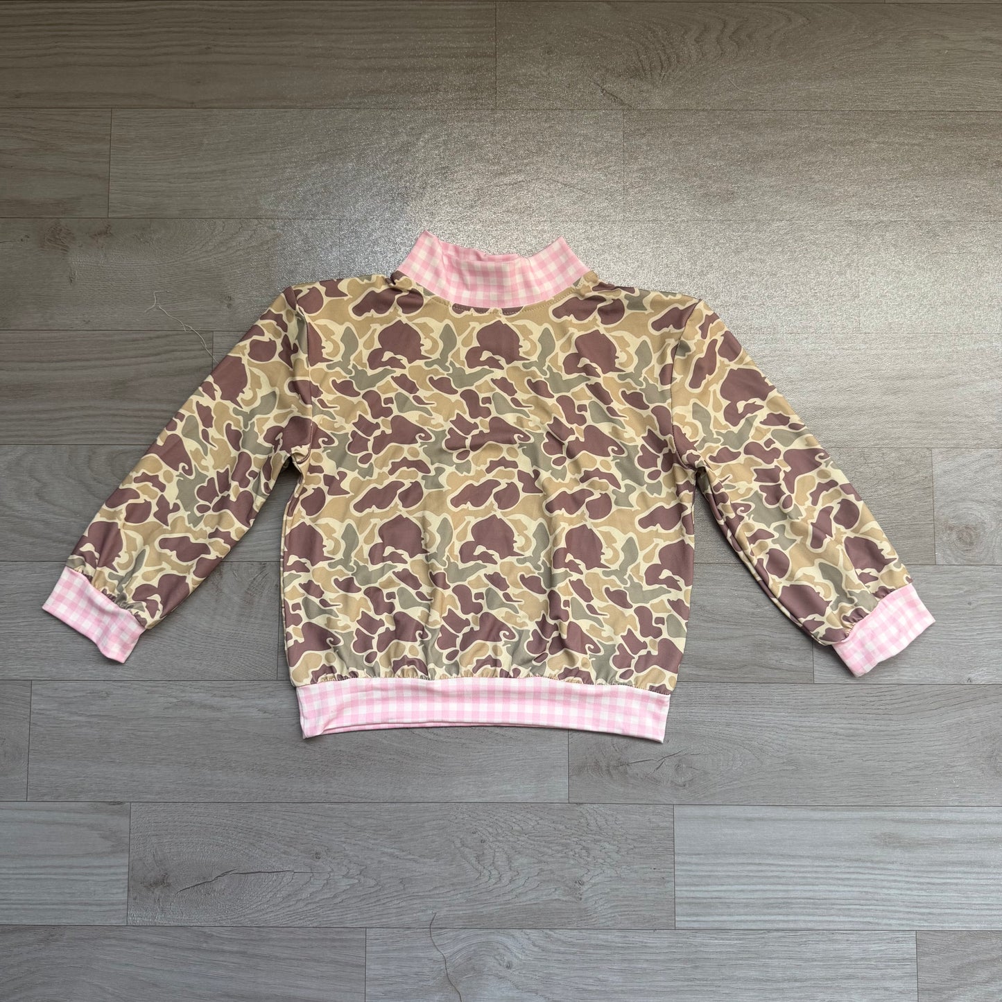 (Sample) No moq milk silk GT1841 Baby Girls Long Sleeve Khaki Camo T‑shirts Casual Top