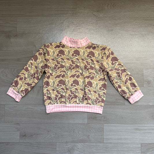 (Sample) No moq milk silk GT1841 Baby Girls Long Sleeve Khaki Camo T‑shirts Casual Top