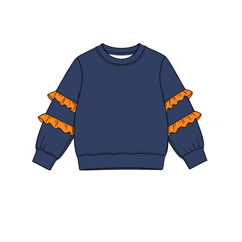 (Preorder new) No moq Baby Girls Solid Color Long Sleeve T‑shirts Top Fall Spring Casual Cotton Daily Pullover Shirts