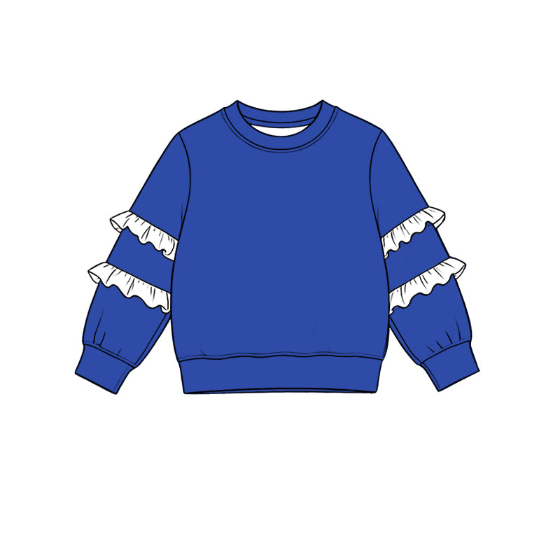 (Preorder new) No moq Baby Girls Solid Color Long Sleeve T‑shirts Top Fall Spring Casual Cotton Daily Pullover Shirts