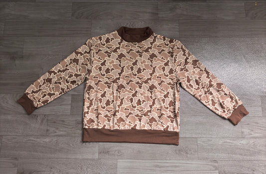 (Sample) No moq milk silk GT1879 Adult Women High Neck Camo Long Sleeve Tee Shirts Top Casual Top