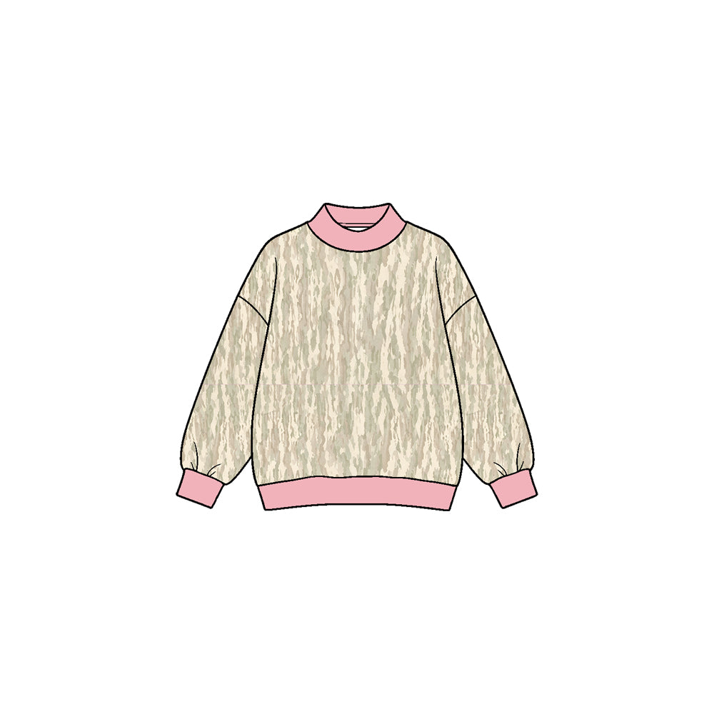 (Preorder new) No moq Yoga Baby Girls Long Sleeve Camo Yoga Active T‑shirts Top