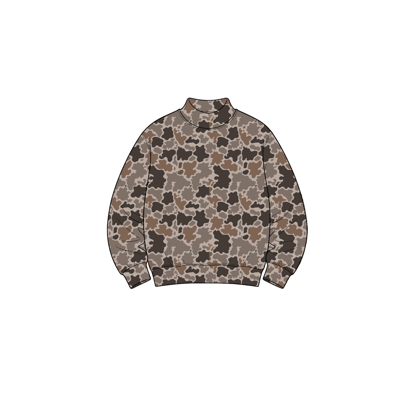(Preorder new) No moq Yoga Baby Girls High Neck Camo Yoga Active Long Sleeve T‑shirts Top