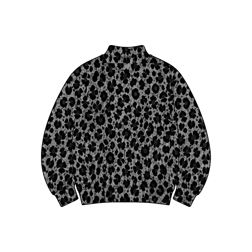 (Preorder new) No moq Yoga Adult Women Leopard High Neck Yoga Active Long Sleeve T‑shirts Top