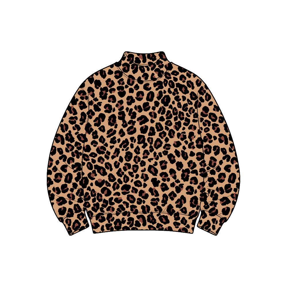 (Preorder new) No moq Yoga Adult Women Leopard High Neck Yoga Active Long Sleeve T‑shirts Top