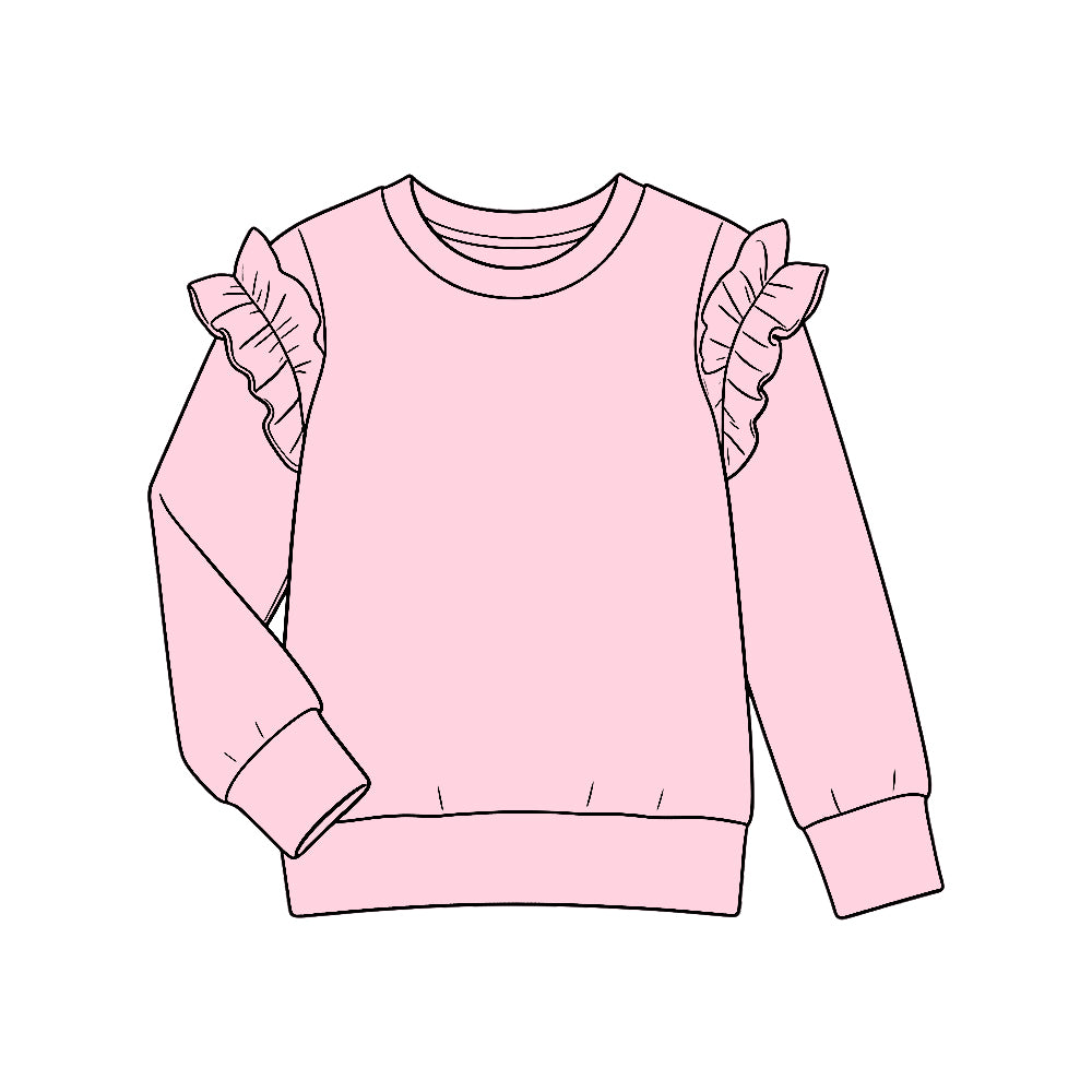(Preorder new) No moq GT1949 Baby Girls Pink Long Sleeve Casual Cotton T-shirts Top