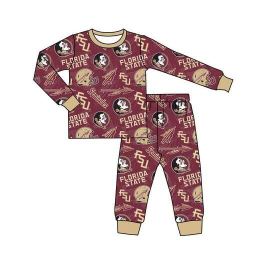 Boys long sleeve long pants pajamas Florida state print moq 5