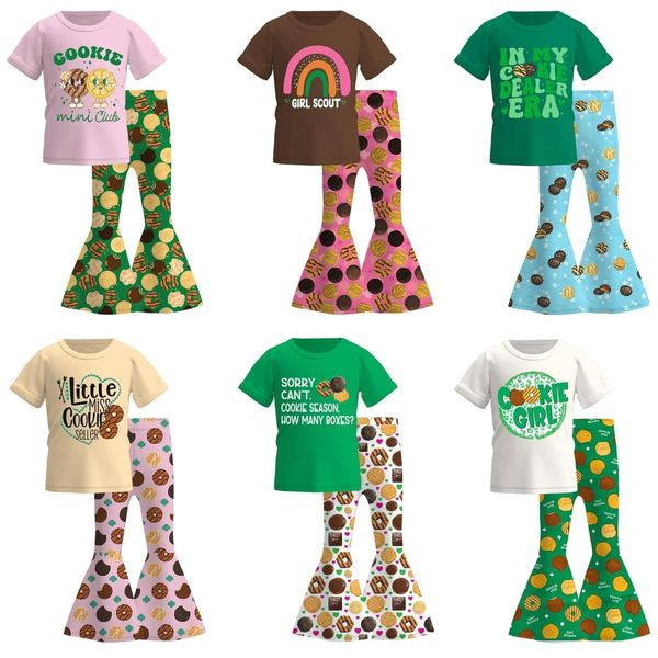 CUSTOM moq 3 mix size eta 6-8weeks Donut Girls Short Sleeve Long Pants Set