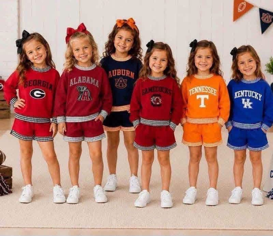 RTS NO MOQ Sibling milk silk Baby Girls Letter Print Long Sleeve Top Shorts Casual Team Set