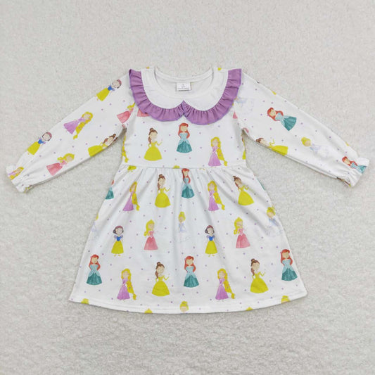 Cute Clothes  GLD0478 Baby Girls Long Sleeve Knee Length Dresses