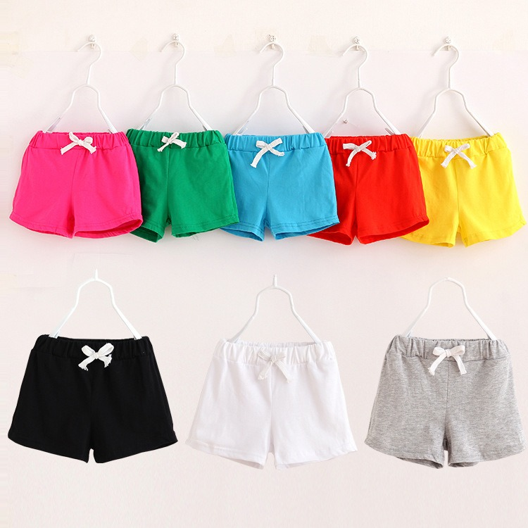 yellow color cotton girls and boys shorts match clothing custom moq 3  COTTON SHORTS