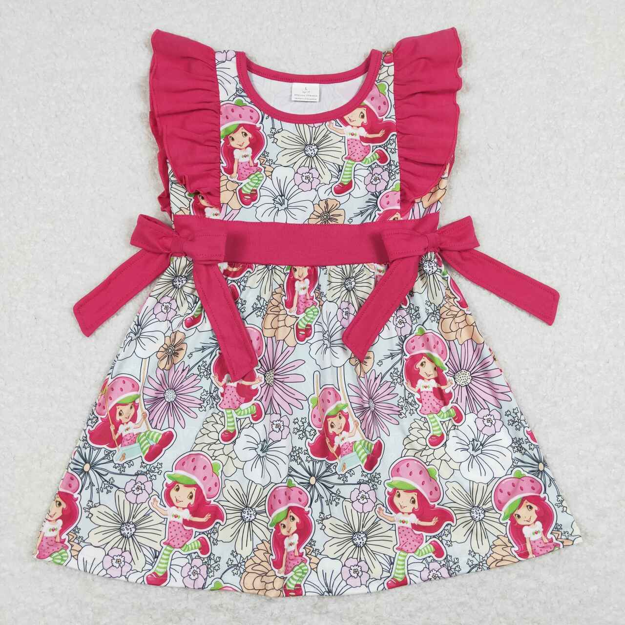 Cute Clothes GSD0613 Red Summer Dress for Baby Girls with Bow And Flutter Sleeves Cute Clothing