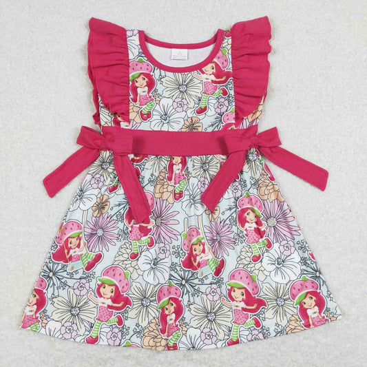 Cute Clothes GSD0613 Red Summer Dress for Baby Girls with Bow And Flutter Sleeves Cute Clothing