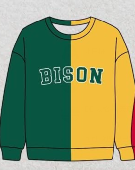 custom moq 5 mix size AYML0102 Adult Team Long Sleeve Block Letter Print Crew Neck Top