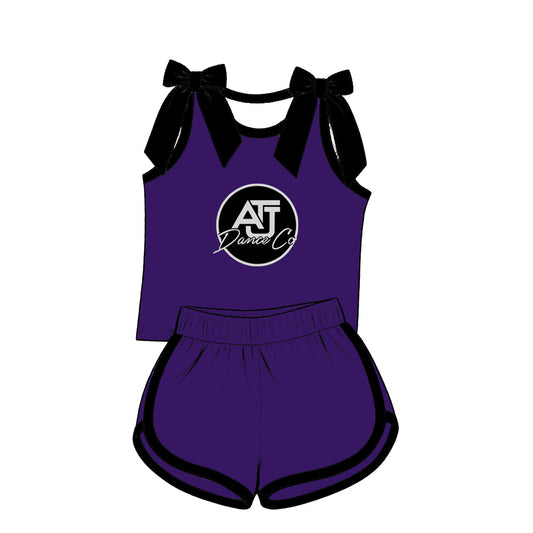 custom moq 5 mix size JEPN01  Baby Girls  Bow Sleeveless Top Shorts Team Outfit Set