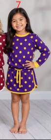 custom moq 5 mix size CAMOSW0101 Baby Girls Polka Dot Long Sleeve Top Drawstring Waist Skort Contrast Binding Casual Daily Playwear Set