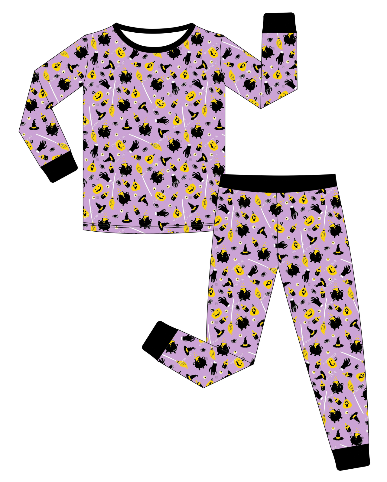 Custom moq 3 eta 6-8weeks Purple and black pumpkin palm honey pullover long sleeve suit
