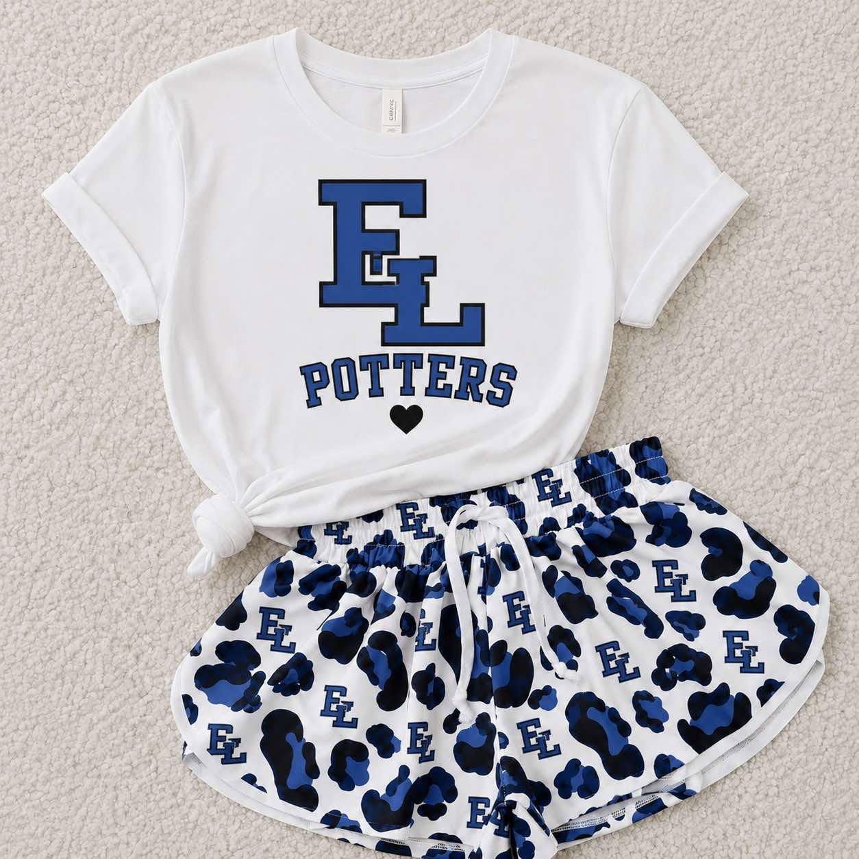 custom moq 5 mix size KABR0203 Baby Girls Letter Printed Short Sleeve White Top Leopard Print Shorts Team Outfit Set