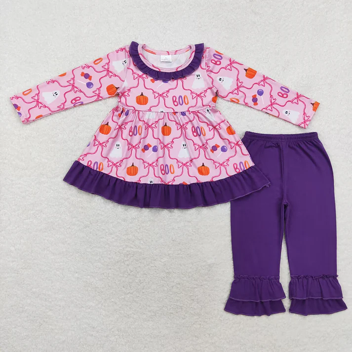 RTS NO MOQ Shipping time 5-7days Halloween Ghost Sibling Dresses Rompers Clothes Sets
