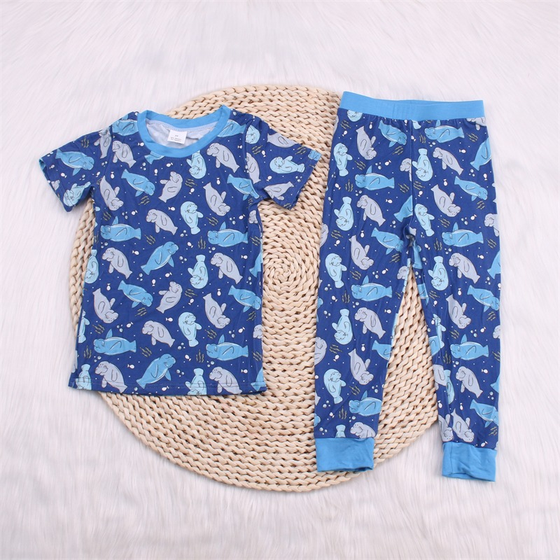 custom moq 5 mix size eta 6-8weeks Boys' pajama short-sleeved trousers set