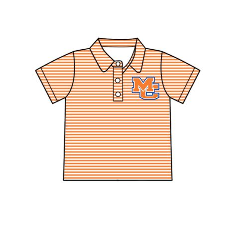 custom moq 5 mix size LEPR0101 Toddler Baby Orange Striped Camouflage Print Team Top