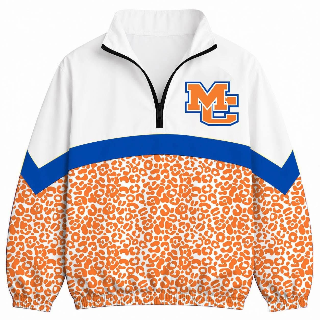 custom moq 5 mix size LEPRA01 Adult Leopard  Long Sleeve Zip Pullovers Top Matching Plaid Elastic Waist Shorts