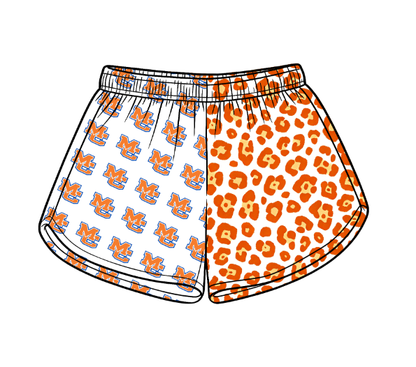 custom moq 5 mix size LEPR0102 Baby Orange Leopard Camouflage Team Long Pants And Summer Shorts