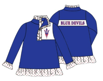 custom moq 3 eta 6-8weeks blue girls team  pullovers jacket girls kids pullovers