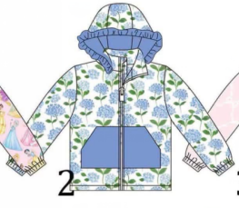 pre order no moq ARNLCY01 Baby Kids  Long Sleeve Print Hooded Zip Up Jacket Fall Kids Outerwear Coat