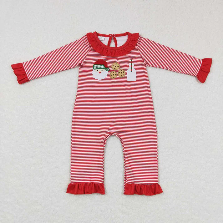 RTS NO MOQ Christmas Santa Cookie Embroidered Christmas Cookies Sibling Styles Clothing