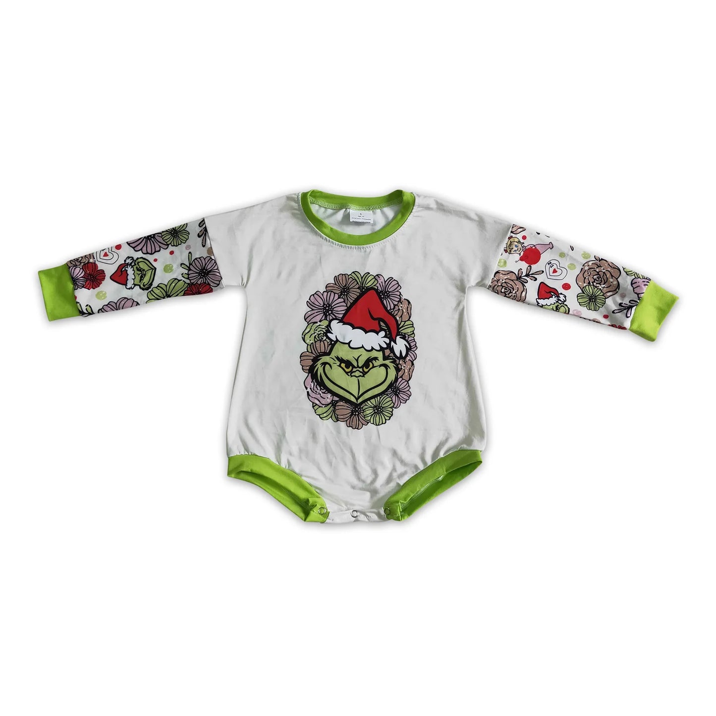 RTS NO MOQ Sibling milk silk Baby Boys Girls Christmas Long Sleeve Santa Print Rompers