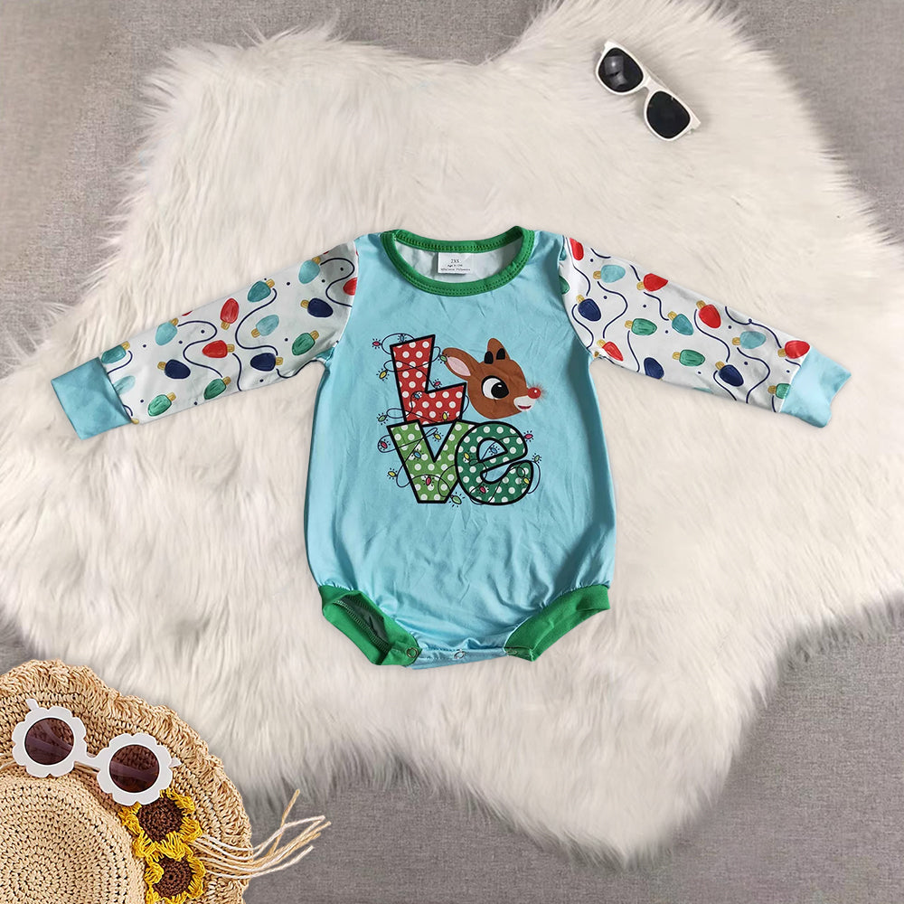 RTS NO MOQ Baby boy clothes Christmas long Sleeve Romper Mixed Sizes
