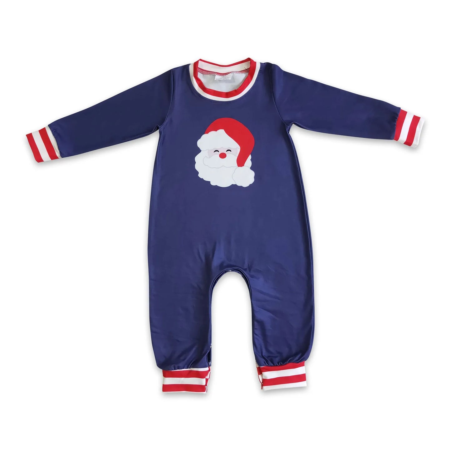 RTS NO MOQ Sibling milk silk Baby Boys Girls Christmas Santa Milk Cookie Print Long Sleeve Rompers