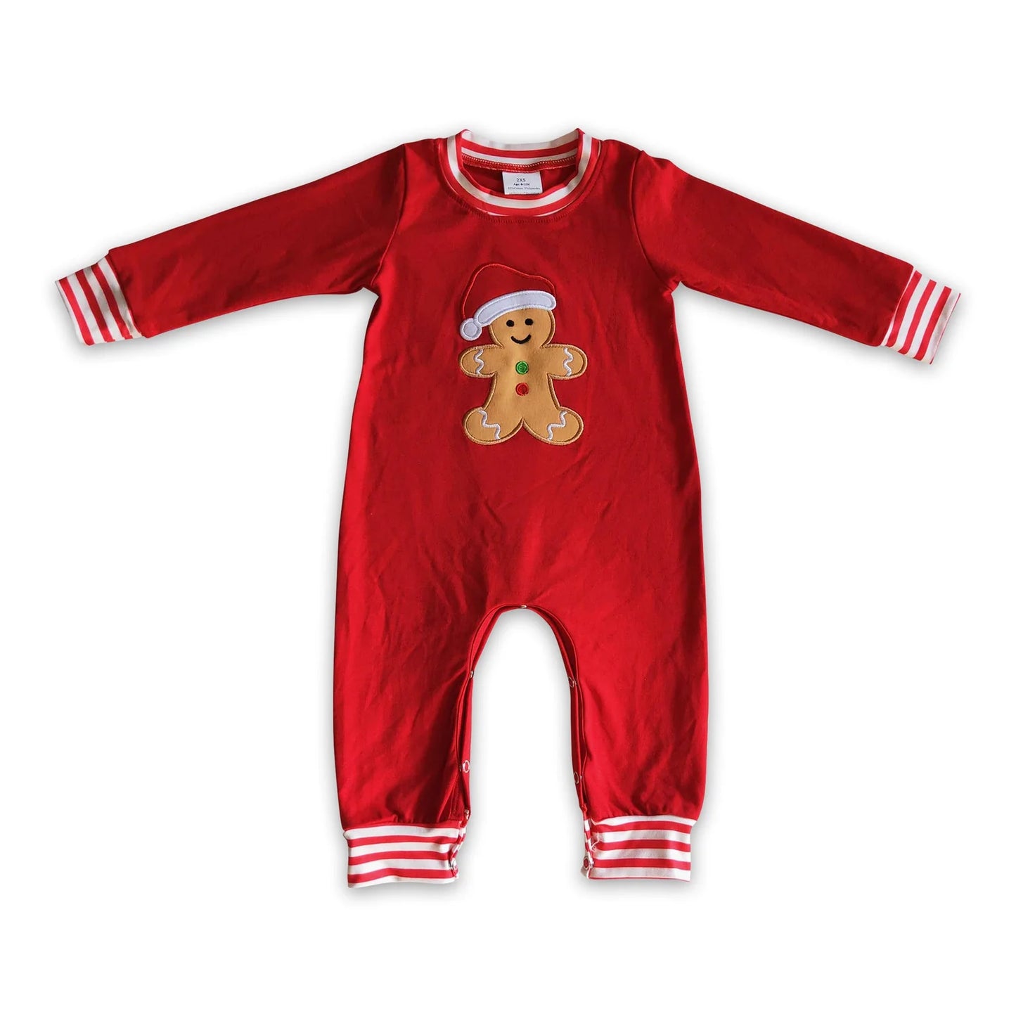 RTS NO MOQ Sibling milk silk Baby Boys Girls Christmas Santa Milk Cookie Print Long Sleeve Rompers