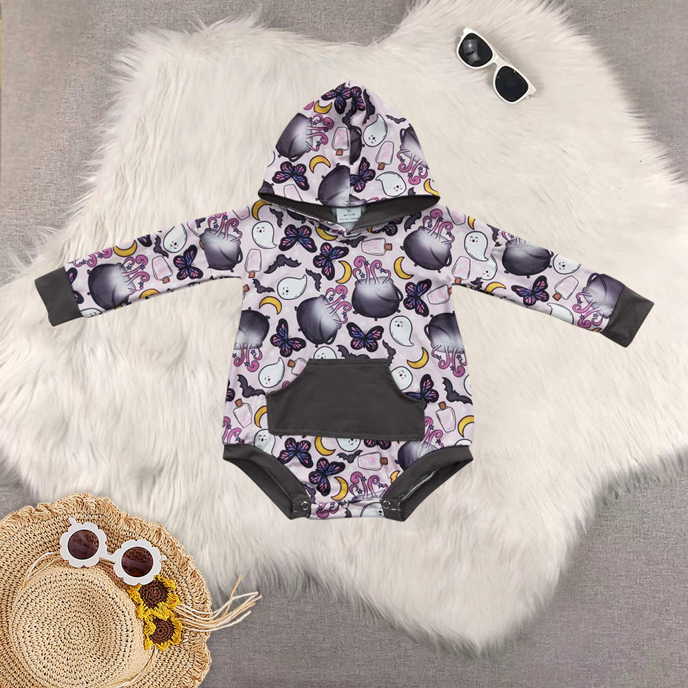 RTS NO MOQ Baby girl clothes halloween hooded long Sleeve Romper Mixed Sizes